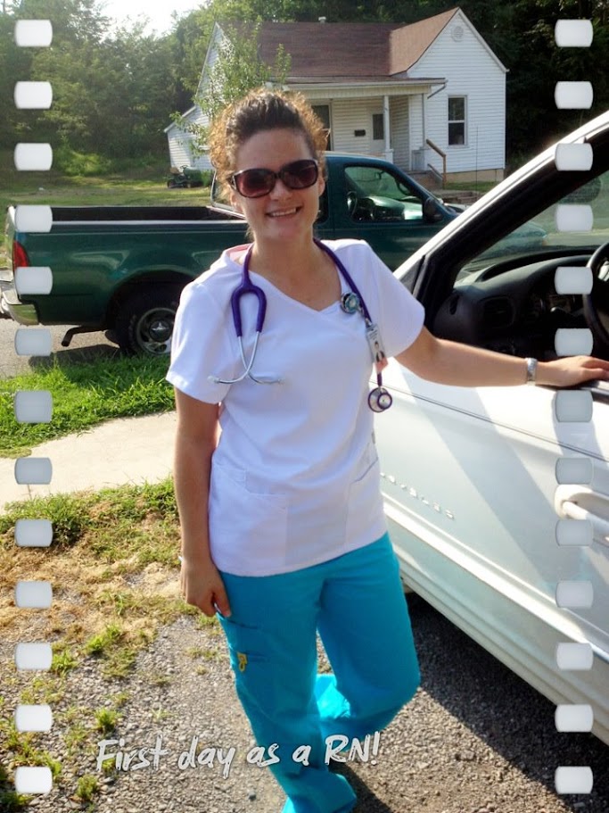 Jessica Evans as a nursing student